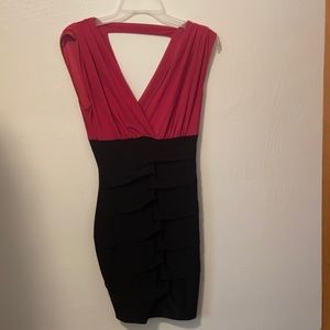 Pink and black dress